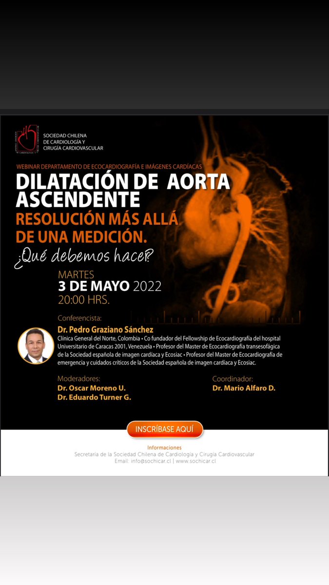 Pedro Graziano Sanchez (@wikimagen) on Twitter photo Gracias <a href="/Sochicaroficial/">Soc. Chilena de Cardiología</a> <a href="/MarioAl22125602/">Mario Alfaro</a> por la gentil invitación . Es un honor y un placer revisar conceptos de aorta ascendente junto a ustedes. 03 de Mayo de 2022 Gracias <a href="/Sochicaroficial/">Soc. Chilena de Cardiología</a> <a href="/MarioAl22125602/">Mario Alfaro</a> por la gentil invitación . Es un honor y un placer revisar conceptos de aorta ascendente junto a ustedes. 03 de Mayo de 2022