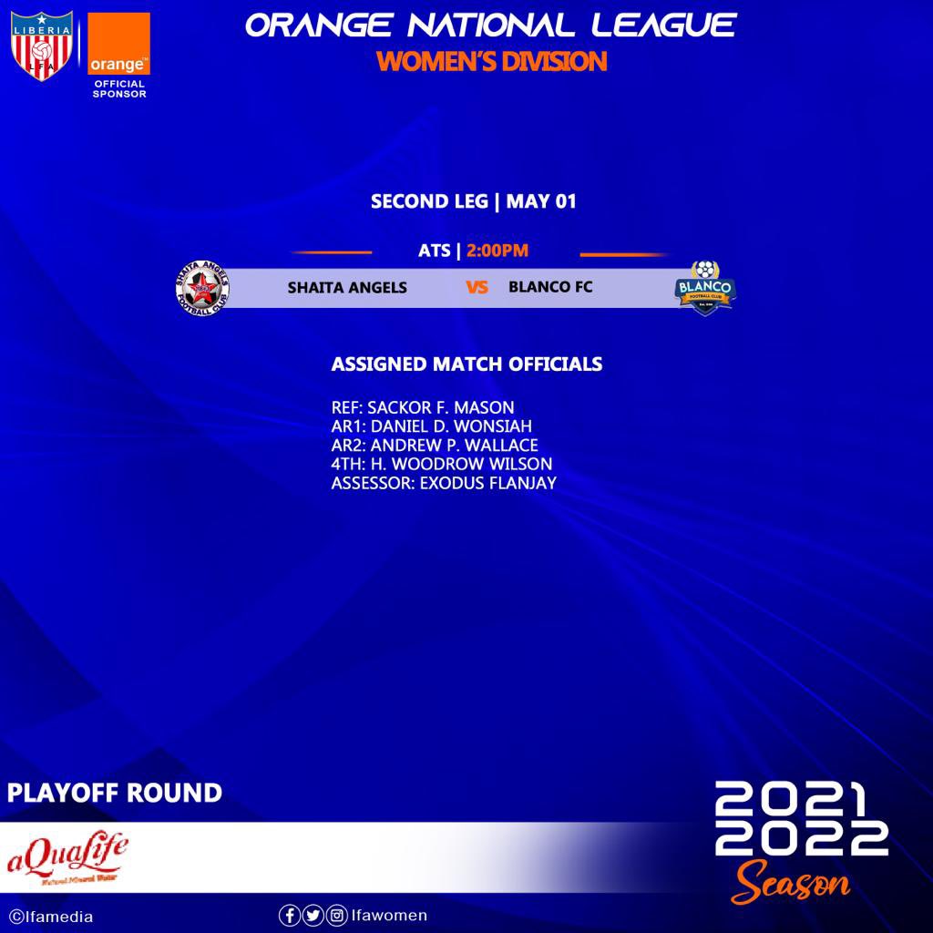 lfawomen's tweet photo. Assigned match officials for today’s game. 

Agg: Shaita Angels 1️⃣-2️⃣ Blanco FC https://t.co/nnBUWHOgyZ
