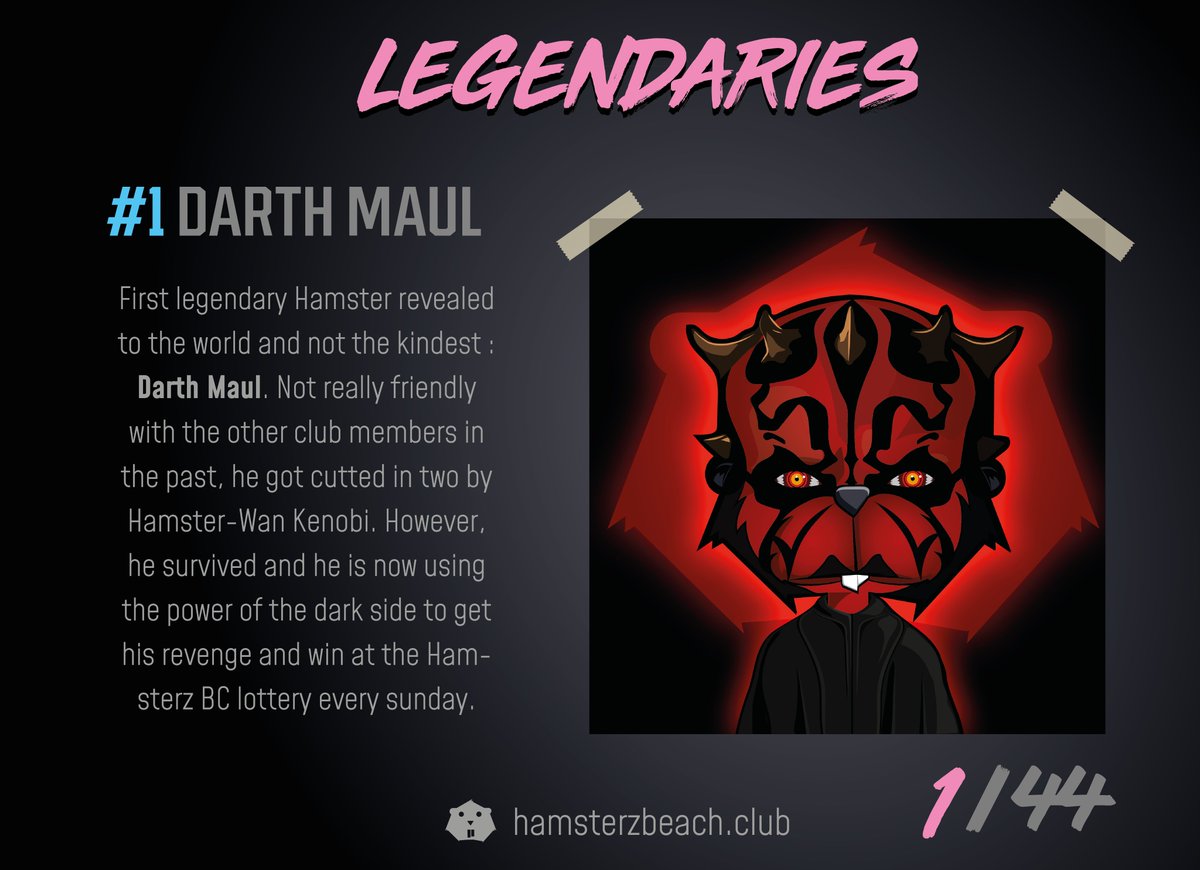 hamsterzbc's tweet photo. GM #AVAX ! 
From darkness to the light. 🌞🌞
Sunday is the hamsterz day !!🐹🐹

-> Darth Maul is out! 1/44 legendary😈
-> First vote complete today ✅
-> First lottery for our holders 🎰
-> Poker night with @MadSkullz_NFT &amp; friendz (info on discord)

#NFT https://t.co/ivW2AI6SbI