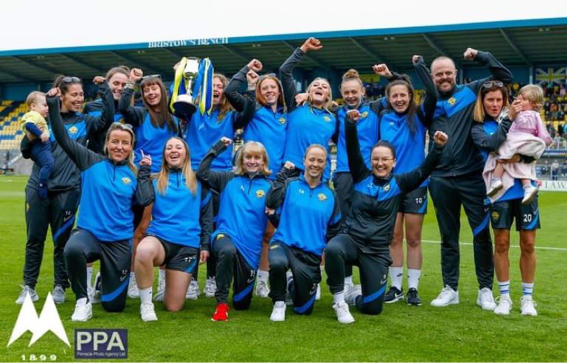 TUFCWomen's tweet photo. Torquay United squad and Devon Premier Cup Winners 21-22 after our parade yesterday.Thank you to all sponsors and supporters for such an amazing reception and throughout our entire season.Were already hard at work planning ahead for 22-23 and another π campaign aimhigh..ππ https://t.co/Ej1GVmCTAD