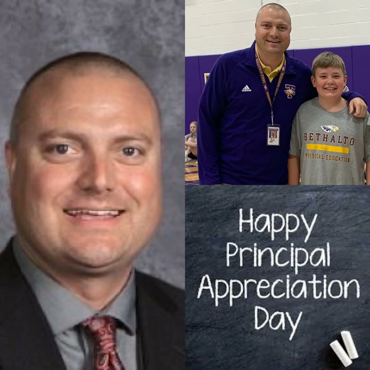 Wilbur_TrimpeMS's tweet photo. Today is Principal Appreciation Day! Mr. Miller goes above and beyond for the students and staff at TMS! Thank you Mr. Miller for your leadership and dedication to the Bethalto community! #ThisIsTMS https://t.co/XjHl4rvIyH