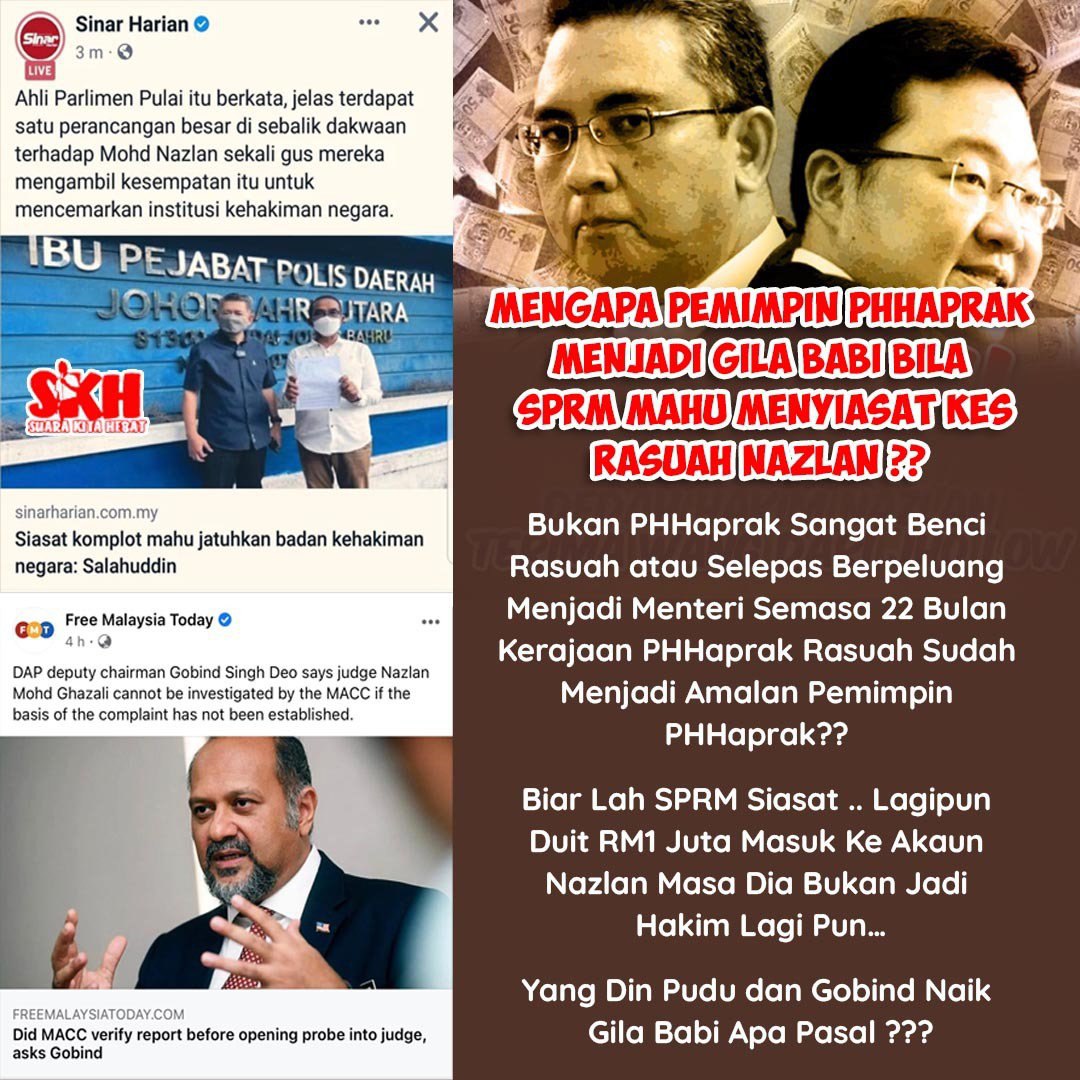 RameshRaoAKS's tweet photo. Mengapa Pemimpin #Pakatanharapan Haprak Menjadi Gila Babi Bila @SPRMMalaysia Mahu Menyiasat Kes Rasuah #Nazlan ??
Bukan PHHaprak Sangat Benci Rasuah atau Selepas Berpeluang Menjadi Menteri Semasa 22 Bulan Kerajaan PHHaprak Rasuah Sudah Menjadi Amalan Pemimpin PHHaprak?? https://t.co/GDYADSWThd