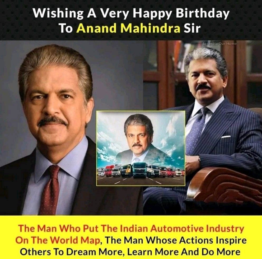 heyram88's tweet photo. Wishing you a very happy birthday @anandmahindra sir.

God bless you. https://t.co/9mgN7nAKOA