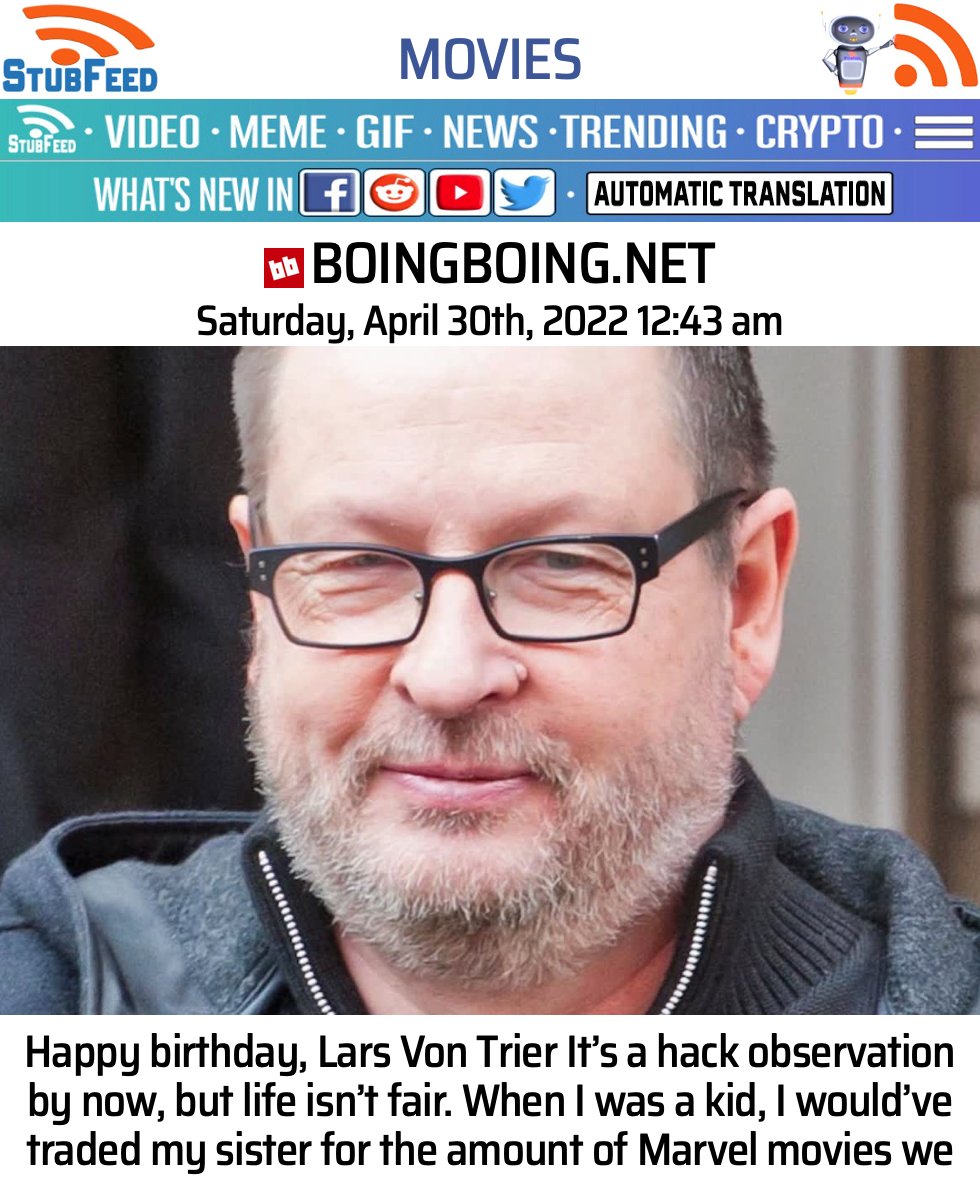 New publication from  Happy birthday, Lars Von Trier Its a hack...  