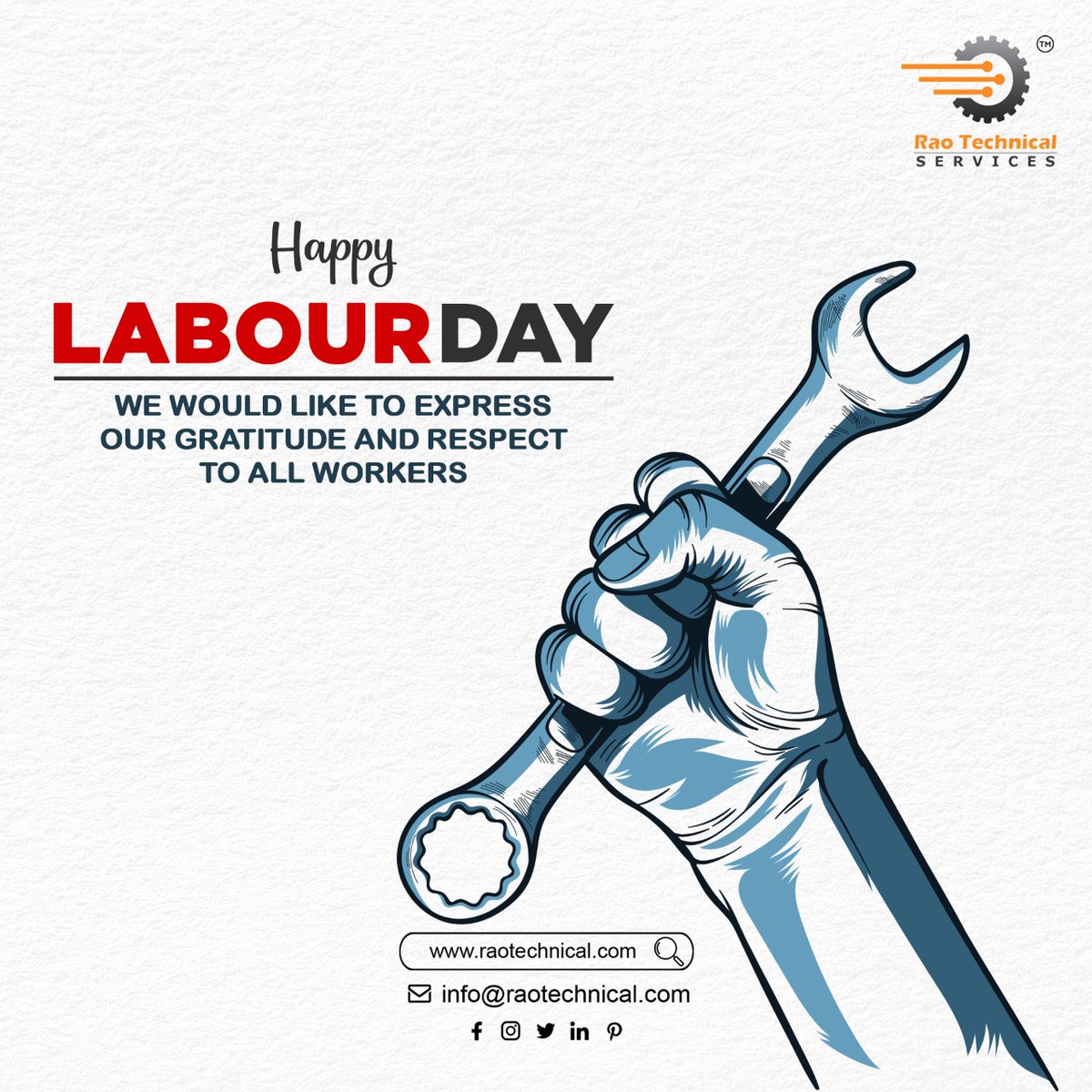 raotechnicalser's tweet photo. Saluting the Efforts of our Efficient Workers on this #WorldLabour Day. 🙌🏻
#LabourDay #WorldLabourDay #LabourDay2022 #LaboursDay #raotechnicalservices https://t.co/LM2xnDTevB