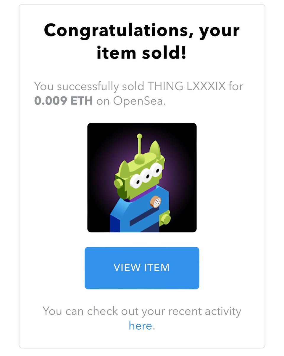SOLD! 🛸Little Green Man THING LXXXIX has been chosen by The Clawwww! May you enjoy your squeaky new toy @ Y0159! 💚

⚡️Every THING can be recreated with actual legos!⚡️

opensea.io/collection/wha…

#NFT #NFTs #NFTCommunity #NFT宣伝 #NFTCollection #NFTProject #OpenSeaNFT <a href="/LEGOIdeas/">LEGO® IDEAS</a>