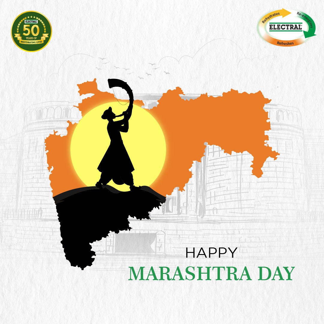 electralofc's tweet photo. Maharashtra is one of the majestic and diverse states of India. Electral wishes all Maharashtrians a very Happy Maharashtra Day! Jay Maharashtra!
.
.
#MaharashtraDay #JayMaharashtra #50YearsOfRehydratingLives #50YearsOfElectral #Celebration #CelebratingHydration #Electral https://t.co/QUOZLvFTLE