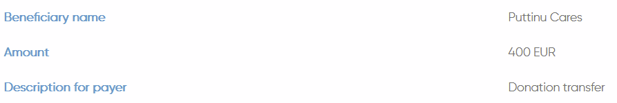 We raised a total for $405.55 from the charity stream!
This is equal to 384.60 Euros. I added a little of my own money to send over a full 400 Euros 🙂

Thank you so much to everyone who donated 💙