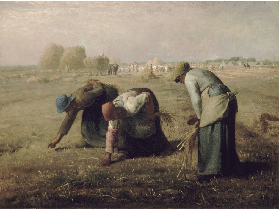 celilsadk's tweet photo. 1 Mayıs kutlu olsun, bugüne özel olarak bir kaç resim incelemesi yapmak istiyorum. İlk  inceleme Jean François Millet'nin 'Başak Toplayan Kadınlar' adlı resmi üzerine olacak. https://t.co/W7IzQ7YRAo