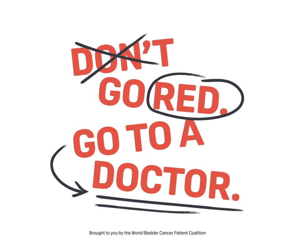 🗓️ Today is the first day of #BladderCancerMonth22! 

Please join us in raising awareness of #bladdercancer and #cancer survivors. Talking about bladder cancer symptoms can be difficult, scary, and embarrassing, if you see blood in your urine #DontGoRed, go to a doctor.