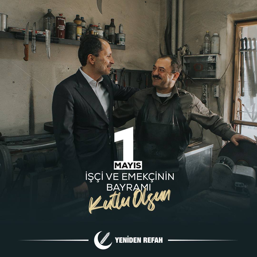 Dr. Fatih Erbakan: “Emeğin, alınterinin, dayanışma ve yardımlaşmanın günü olan ‘#1Mayıs Emek ve Dayanışma Günü’nü gönülden kutlar, tüm emekçi kardeşlerime esenlikler dilerim.”