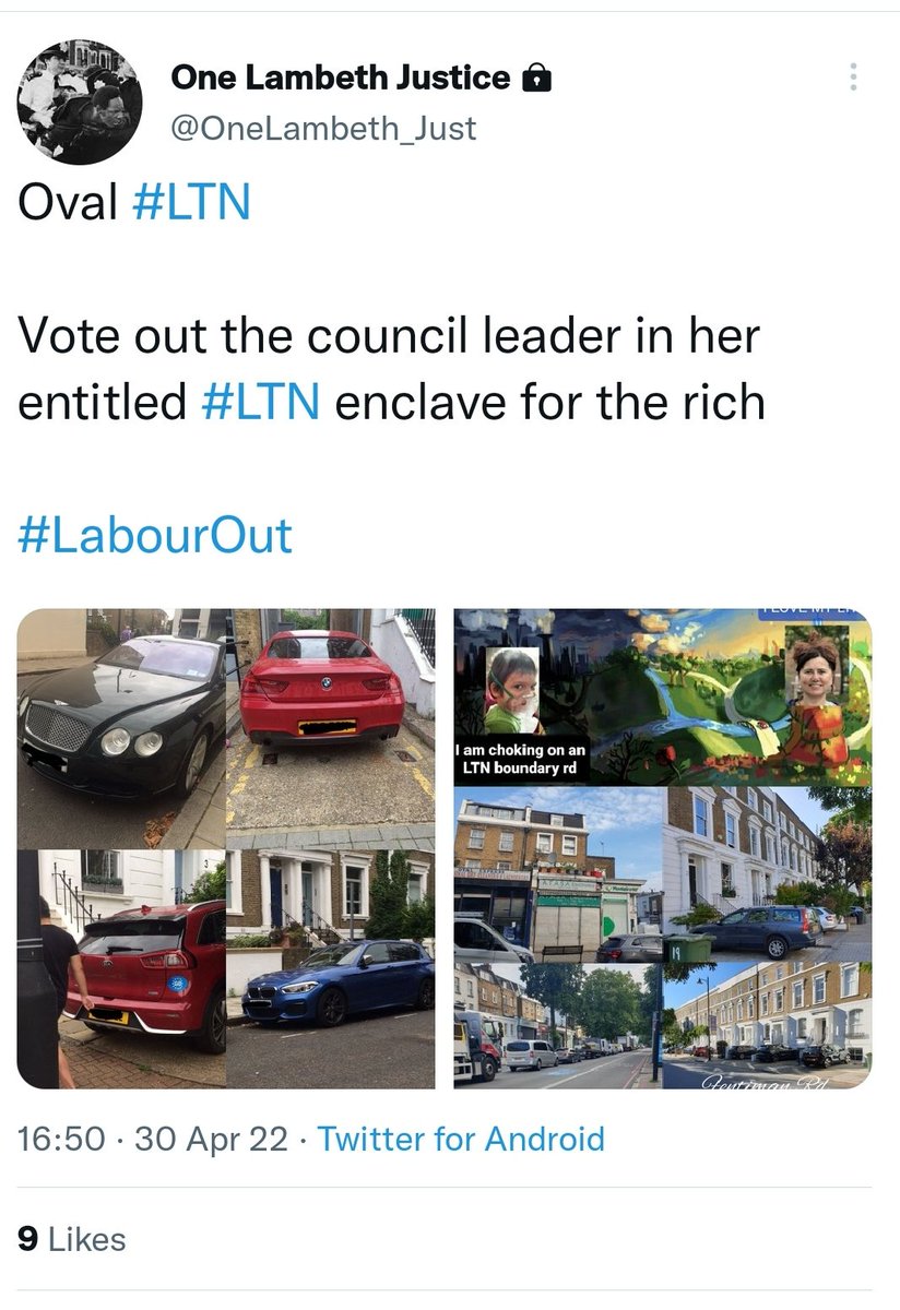 Meanwhile, inside the illegal #Oval LTN enclave, they are failing to reduce car ownership but they can drive on your road. You can get a private road if the cabinet cllr lambeth lives on your road. 
@LambethLabour #forthefewnotthemany