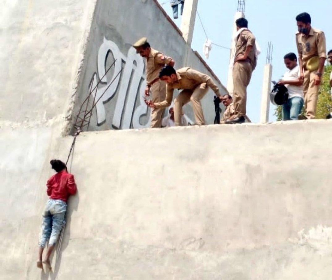 The Muslim girl's body is hanging by the noose. The girl joined the job of a nurse in the hospital a day ago in Uttar Pradesh. She was working in night shift and in the morning her body was found hanging from the wall of the hospital. She was found raped &amp; murdered