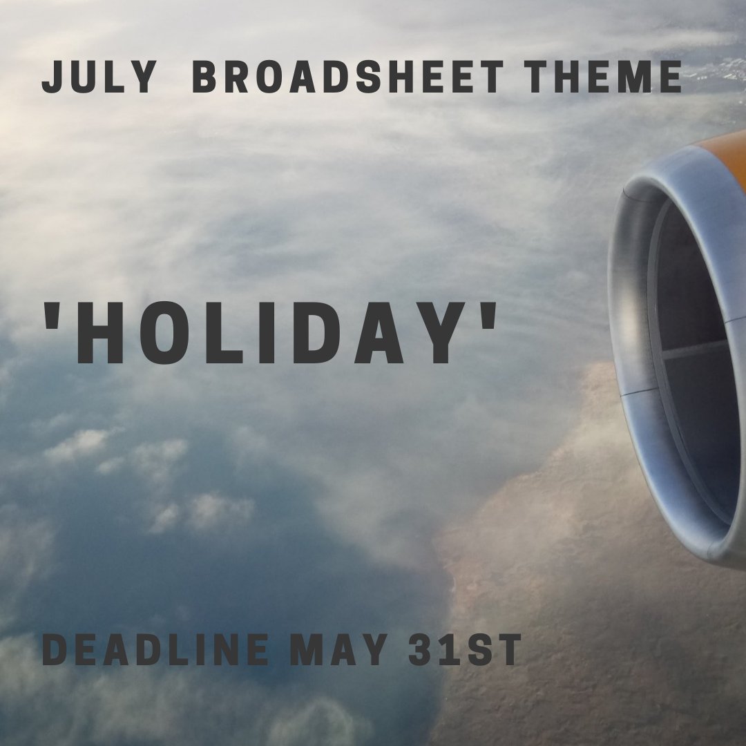 MarblePoetryMag's tweet photo. It's that time of year (hopefully) for either going away, or making plans to go away, or plotting the demise of people who keep bragging about their holiday plans. ⁠
⁠
This month's theme is 'Holiday'⁠
⁠
Deadline May 31st. 1 poem, 16 lines max to broadsheet@marblepoetry.com⁠ https://t.co/BhqsKWkmDv
