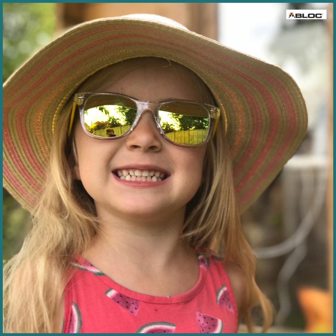 BLOC junior Flair - bright summery colours and a lightweight frame make this comfortable for all day wear. Fitted with a gold mirrored category 3 polycarbonate lens, offering maximum UV protection. Available at bloceyewear.com