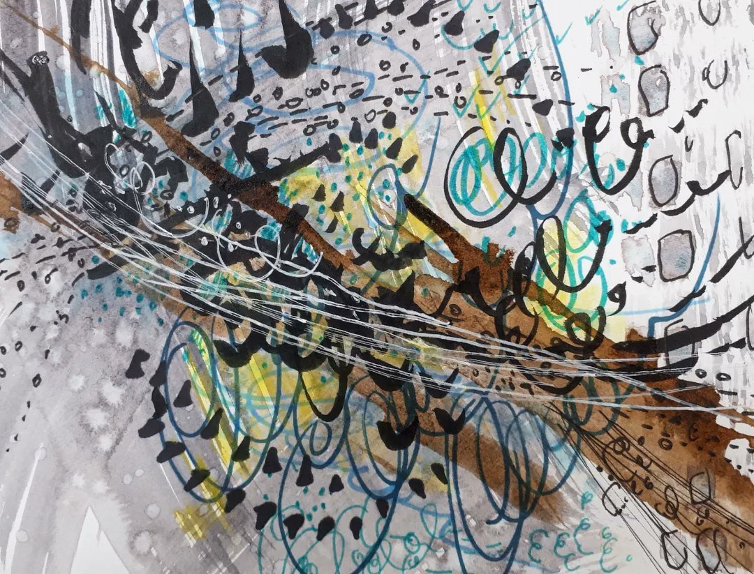 RavenesqueM's tweet photo. Happy #InternationalDawnChorusDay! 
Celebrating #DawnChorusDay by #sound #drawing in a rainy #garden in #northwales always magical to hear the first #birdsong of the day. #dawnchorus2022 @Natures_Voice  #recordingsounds #markmaking #expressivemarks #mixedmedia #ArtistOnTwitter https://t.co/WZzdQsuV0f