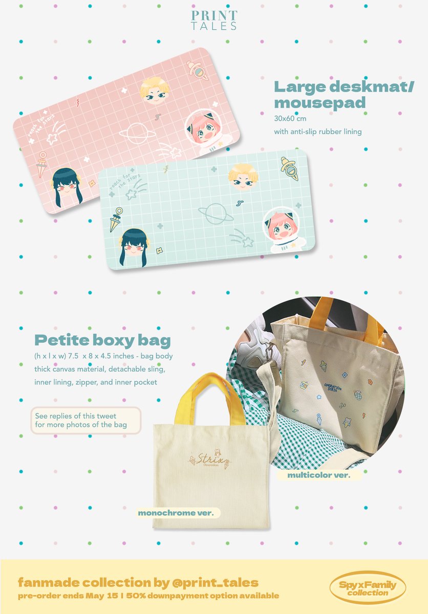 print_tales's tweet photo. ♡ HELP RT ♡ #SpyxFamily Collection 🏡 

— Mug, jug, shirt, bag, deskmat

🛒 PH &amp; INTL Pre-Order: https://t.co/cFahPlZ8h9

✅ 50% DP &amp; SCO option
🗓 DOO: May 15

See reply for more product 📷
📩 DM for GO

#スパイファミリー #SPY_FAMILY anya loid yor forger anitwt wts lfb https://t.co/TkYT7mluq7