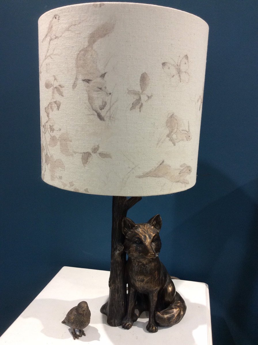 Excited to share this item from my #etsy shop: Handmade lampshade fox and rabbits, countryhome decor, country style lamp , bespoke country interiors, unique lighting, hand painted shades etsy.me/3vyFtc2