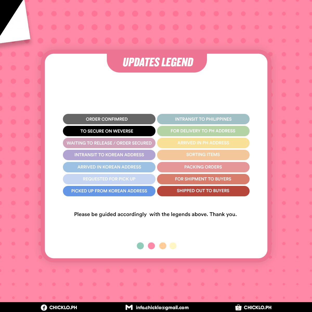 chickloph's tweet photo. #ChicklóUpdates

Hello everyone, it's been a stressul day. Our box 03-01 is supposedly to be delivered in my PH Address today, however, im currently in a out-of-town so I was unable to receive the box. :(( Thus, Box 03-01 is subjected for a reschedule of shipping. 

1/2 https://t.co/ufhewsAUGU