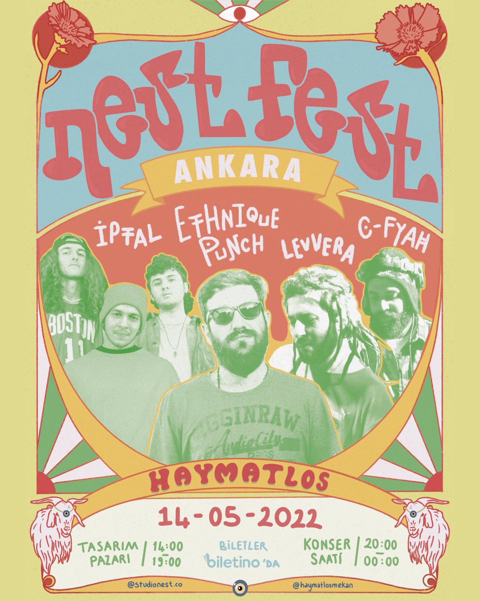 İstanbul’da farklı sanatçıları bir araya getiren Nest ekibi Ankara’ya geliyor! Gün boyu sürecek tasarım pazarını ziyaret etmeyi, akşam ise sahnede İptal, Ethnique Punch, Levvera ve C-fyah ile günün yorgunluğunu unutup bolca dans edeceğimiz bu etkinliği kaçırmayın.