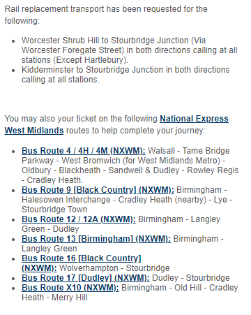 nationalrailenq's tweet photo. ℹ️ #Blakedown - 🎟️Ticket acceptance and bus replacement transport: https://t.co/5pnqdX521X