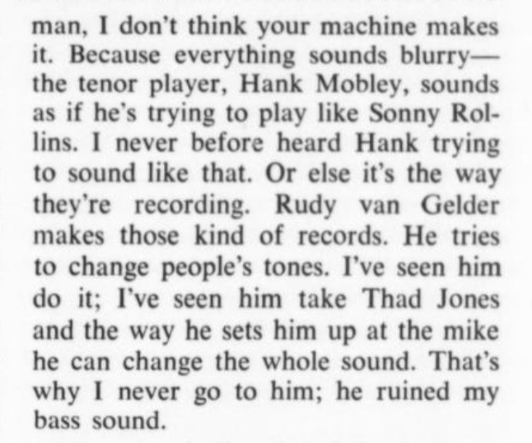 fer_urbina's tweet photo. #Mingus sobre Rudy Van Gelder en 1960, lo que comentamos con @clubdejazzradio en https://t.co/dTr2A5XFlq, hacia 42:23.
#Mingus100
11/ https://t.co/DPHDOL2PVz