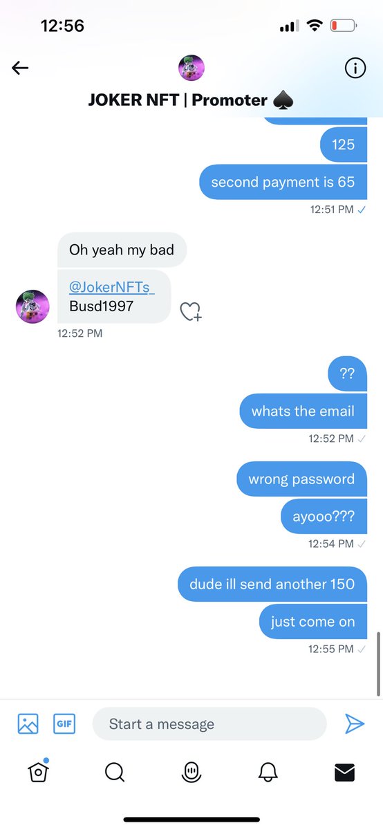 2025nft's tweet photo. @Jokernfts_ LMAOOOOO😂 #scam https://t.co/g6Un958pON