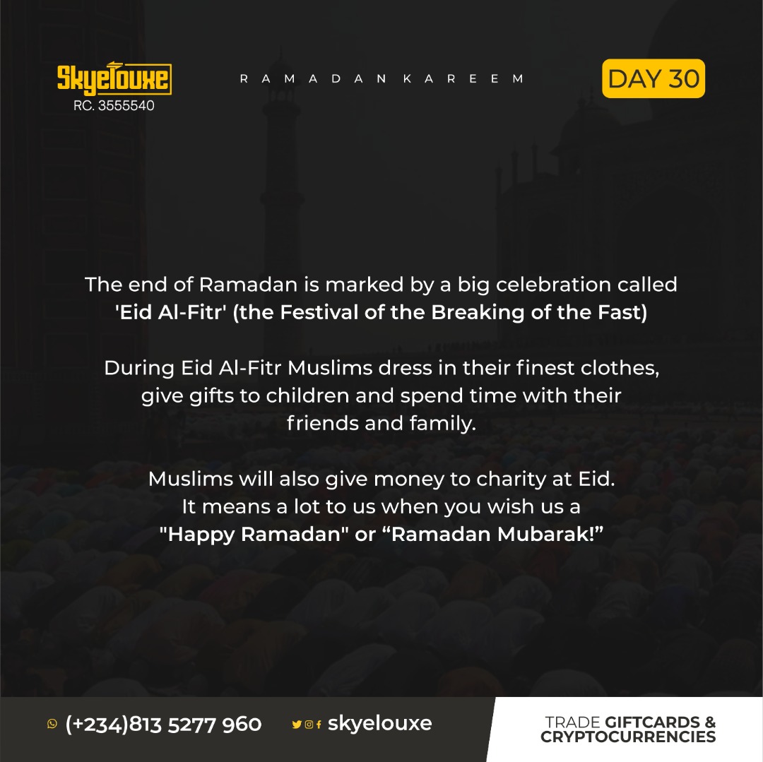 skyelouxe's tweet photo. May Allah accept our Ibadah 🙏🏾
#Ramadan #RamadanKareem 
Trade with Skyelouxe today! #safe #fast #reliable 💯

#bitcoin #btc #giftcards #naira #exchange #trade #p2p  #peertopeer #trust #Skyelouxe https://t.co/W7Ppl4LmUu