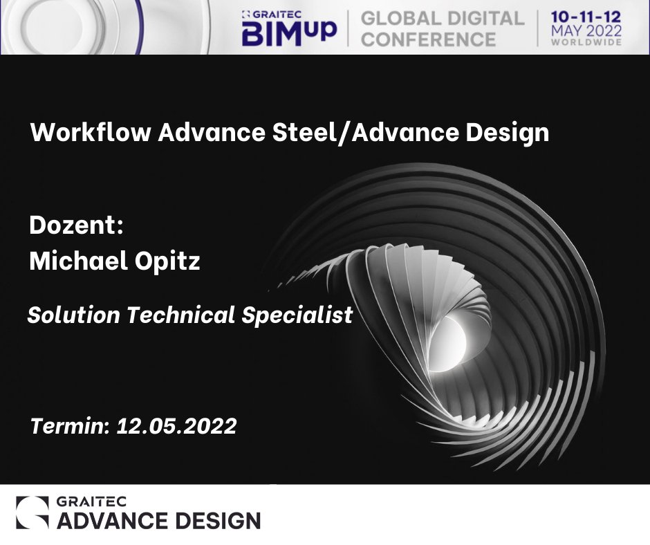 GraitecDE's tweet photo. Erweitern Sie Ihr Know-How auf der GRAITEC Digital #BIMUp Conference vom 10. - 12. Mai! Speziell für Stahlbauunternehmen und Hersteller haben wir Kurse rund um #AdvanceSteel und Workflows für die Fertigung zusammengestellt. Anmeldung=> https://t.co/LUjyfkosgV https://t.co/eSlyXsJsnL