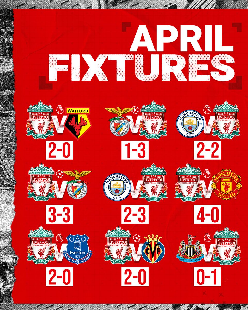 LFC's tweet photo. An unbeaten April for the Reds 👊🔴 https://t.co/tftvkcbtuw