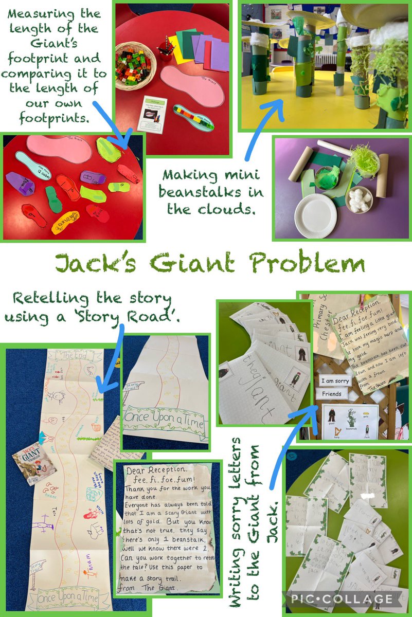 EleanorMiss's tweet photo. My placement class really enjoyed the mini topic I planned based on ‘Jack’s Giant Problem’. The book retells Jack &amp; the Beanstalk from a new perspective, this allowed the pupils to exercise empathy, considering the Giant’s feelings. They completed some amazing work. #edutwitter https://t.co/8exAHPUZQo