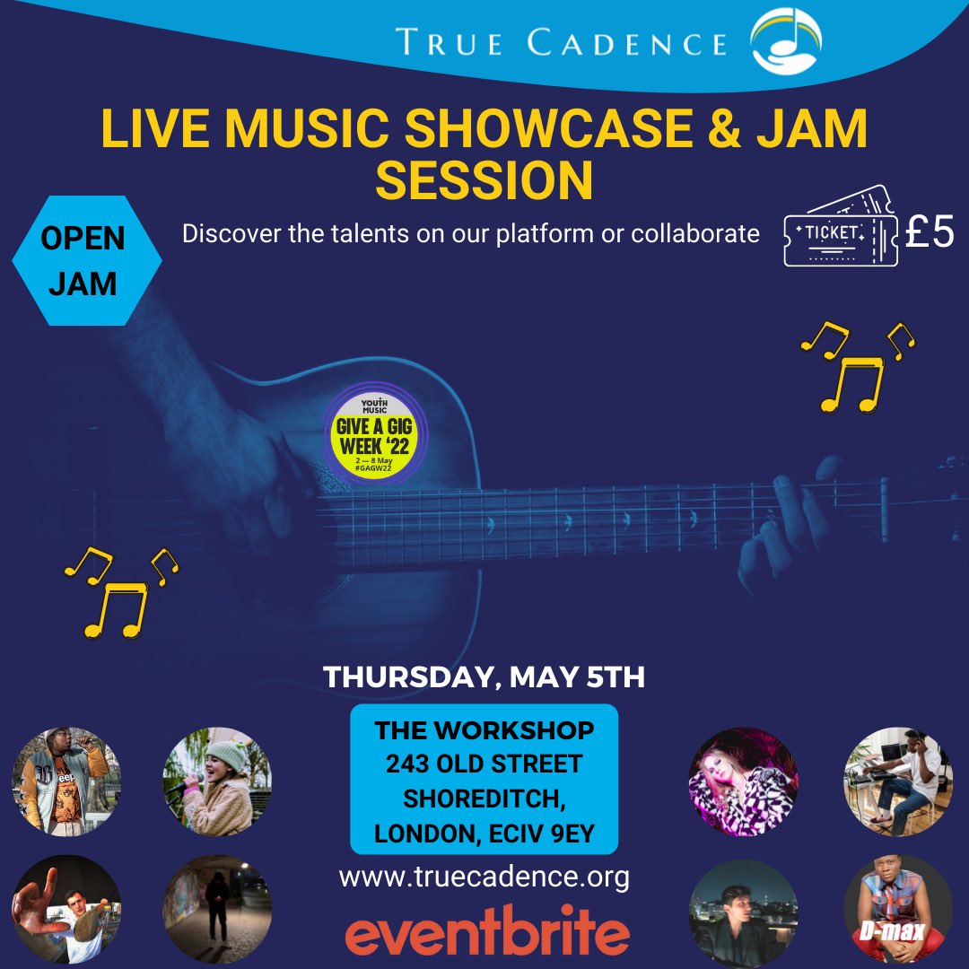TrueCadenceUK's tweet photo. Join us on Thursday 6pm at @roadtripbar to check out some of the amazing young talents in our community and on our current programme #TheExpressionProject. Tickets can be purchased via https://t.co/hNUr2GQsgS, via the link in our bio, our website or at the door. #TCJamz #GAGW22 https://t.co/xa955GwLLF