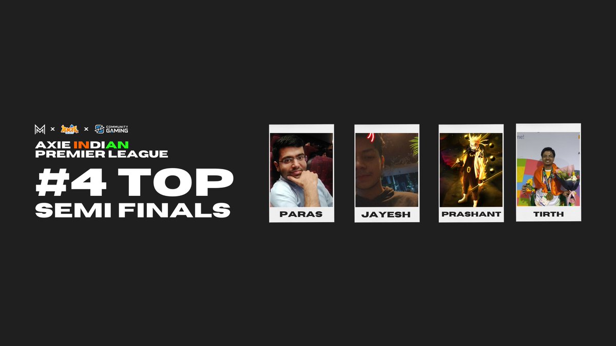 MisfitsMeta's tweet photo. Players who have qualified for the semi-finals 👇 

Congratulations and good luck for the upcoming matches 🎉

@AxieInfinity #AxieIPL https://t.co/HkVVscFtzR
