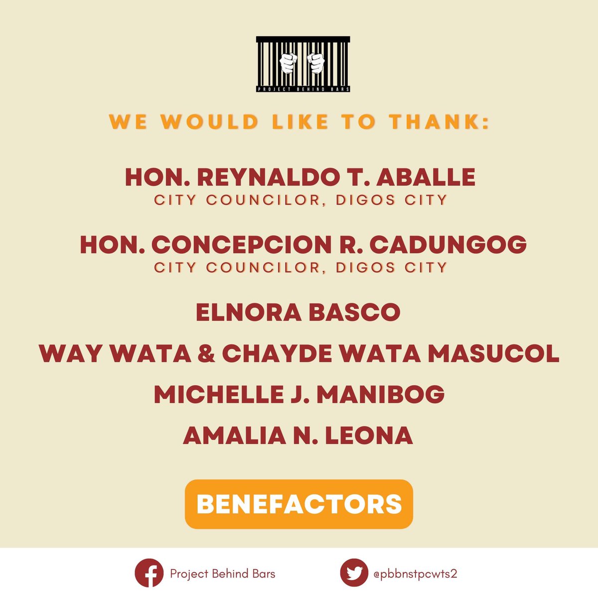 pbbnstpcwts2's tweet photo. We are extremely thankful for the following benefactors. You all exemplify a true servant spirit, helping grant persons deprived of liberty their right to humane treatment. Together, we are able to do so much more. #NoOneLeftBEHIND
#ProjectBehindBars https://t.co/7bfSvD2Scg
