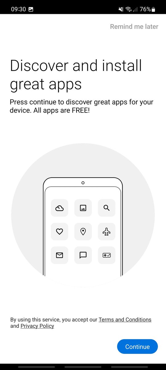 Elke1171's tweet image. Since yesterday I've been getting this pop-up on my Samsung A52s. I don't seem to be able to clear it and I don't want any more apps. As soon as I back out of the menu it reappears. Can anyone advise how to clear it? @SamsungUK @SamsungMobile