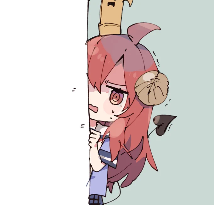 壁から覗くシャミ子を描いてと脅されたので描いた 
