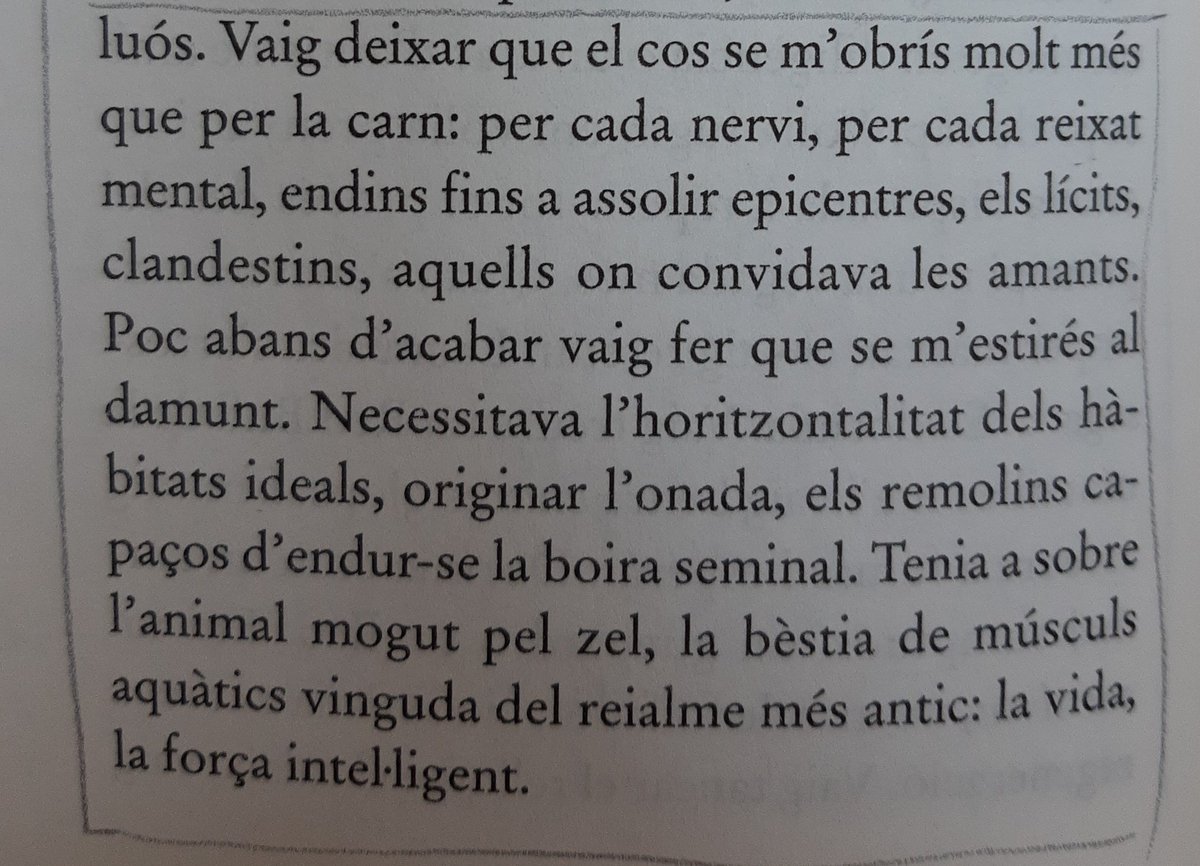 BastonsMontse's tweet photo. "I alhora sento un #instint, dins meu, que respon amb força a la #crida: jo també vull ser així, semblar #normal i ser #salvatge".
Fragments de "#Mamut", d'#EvaBaltasar (@mariabohigassal @_LaCarbonera), on la #vida s'animalitza.
https://t.co/Fnu7W66ttn
https://t.co/3mqEQSH8Sx https://t.co/Bfcp8AMfYZ