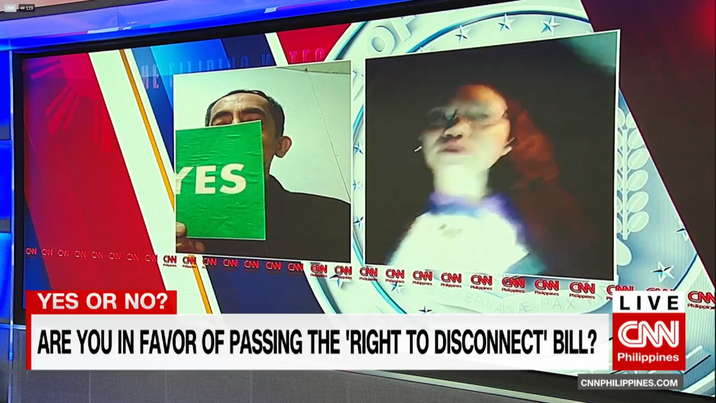 newswatchplusph's tweet photo. Q: Are you in favor of passing the 'Right to Disconnect' bill?
All three senatorial candidates answer yes.
LIVE: https://t.co/YegY4b01YX
#CNNPHSenatorialForum #TheFilipinoVotes https://t.co/vBkepN0SIi