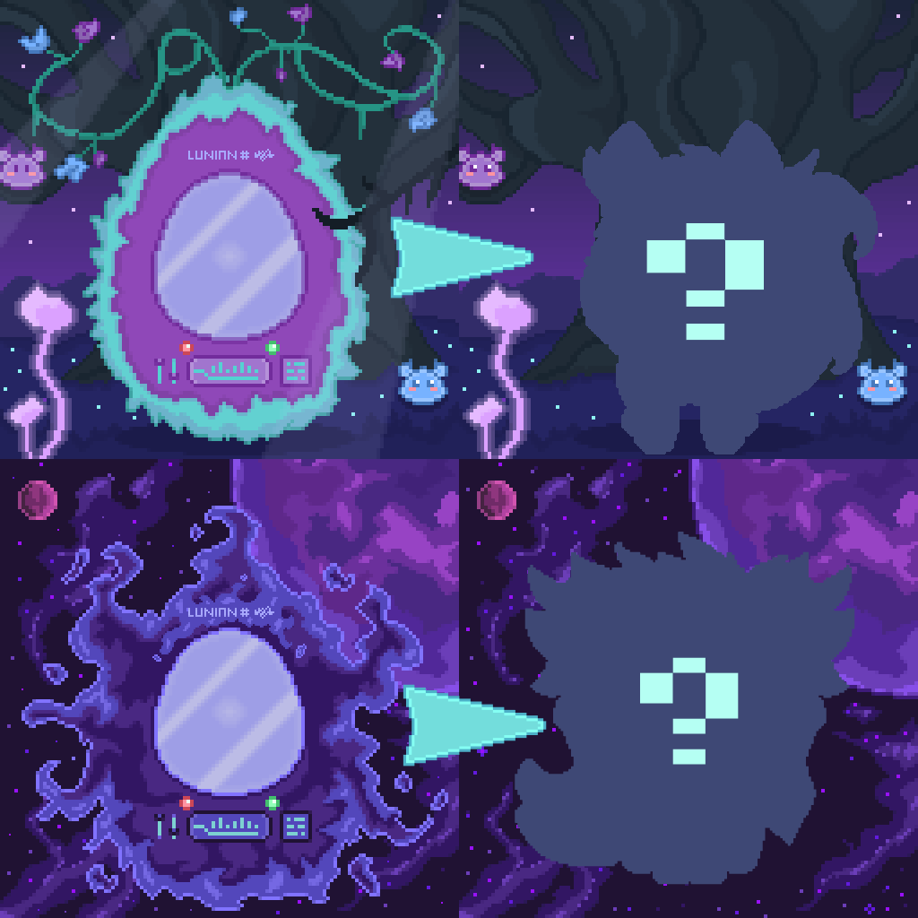 Welcome to Lunia, early Discoverer! 

Get a lunian or a nebula seedpod and be prepared for hatching your creature... 

Nebula Seedpods offer enhanced rarities, but both types give a fantastic generative pixel art that grants access to planet Lunia. 🌌