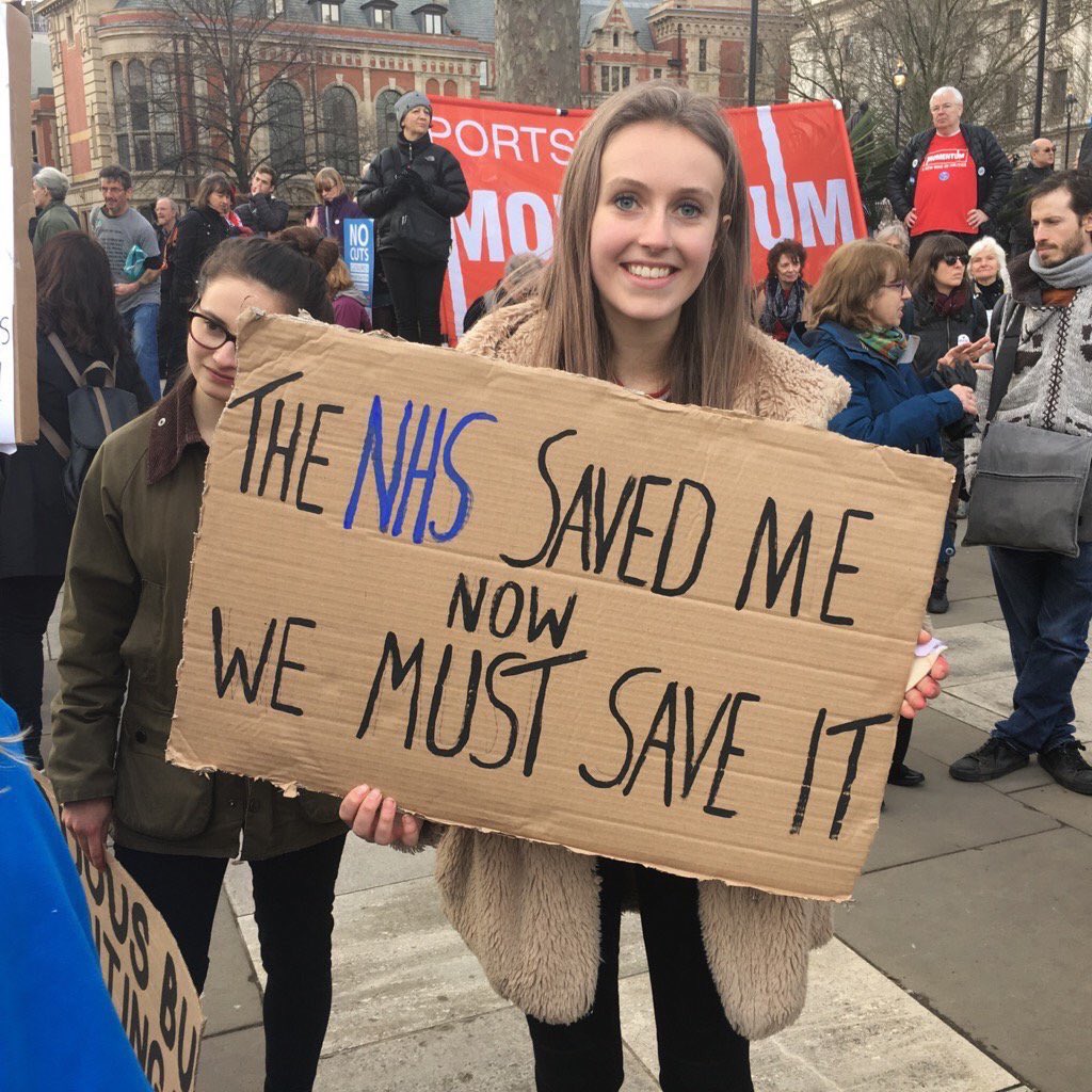 If everyone who values the NHS follows and retweets we would reach a million by midnight and be much stronger together.