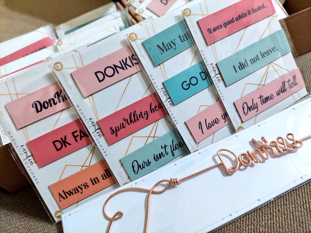 sa lahat ng nakakuha or nanalo nung bookmarks, cutie nung reactions niyo kanina 💖

Ilalagay ko dito yung links nung shop na inorderan ko sa Shopee, parehas mabait yung seller at mabilis yung ship out! Check out well 💸

#DONKISSxUnCINCObleFamily
DONKISS TURNS FIVE
