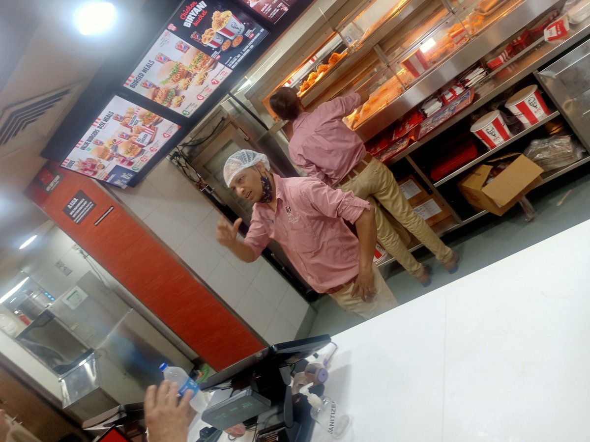Such poor service at <a href="/kfc/">KFC</a> Prahladnagar branch in #Ahmedabad. Heavy crowd, only one counter open, no online facility available for pickup.