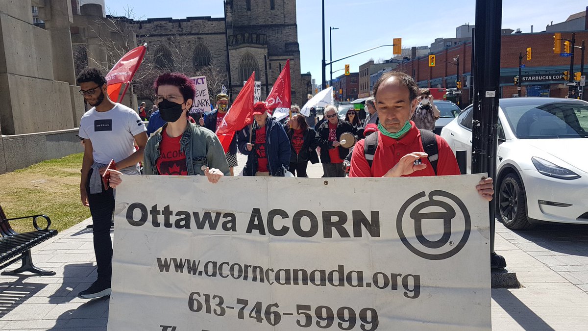 ACORN delegation is loud and proud at the #MayDay2022 rally!! Join us at the court house at 161 Elgin st!! #WorkersRights #WorkersDay2022 #Solidarity