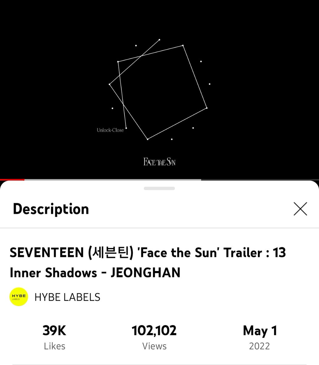 CCT_JEONGHAN's tweet photo. [#JEONGHAN'S YOUTUBE BOOST]

Jeonghan's Face The Sun Trailer : 13 Inner Shadows has surpassed 100k views. Please keep streaming, Carats! Let's get that 1Million views!

▶ https://t.co/Hc94pT1lMe

#FaceTheSun_D25 #세븐틴
#정한 #UnlockClose https://t.co/8hwVkoXYsP