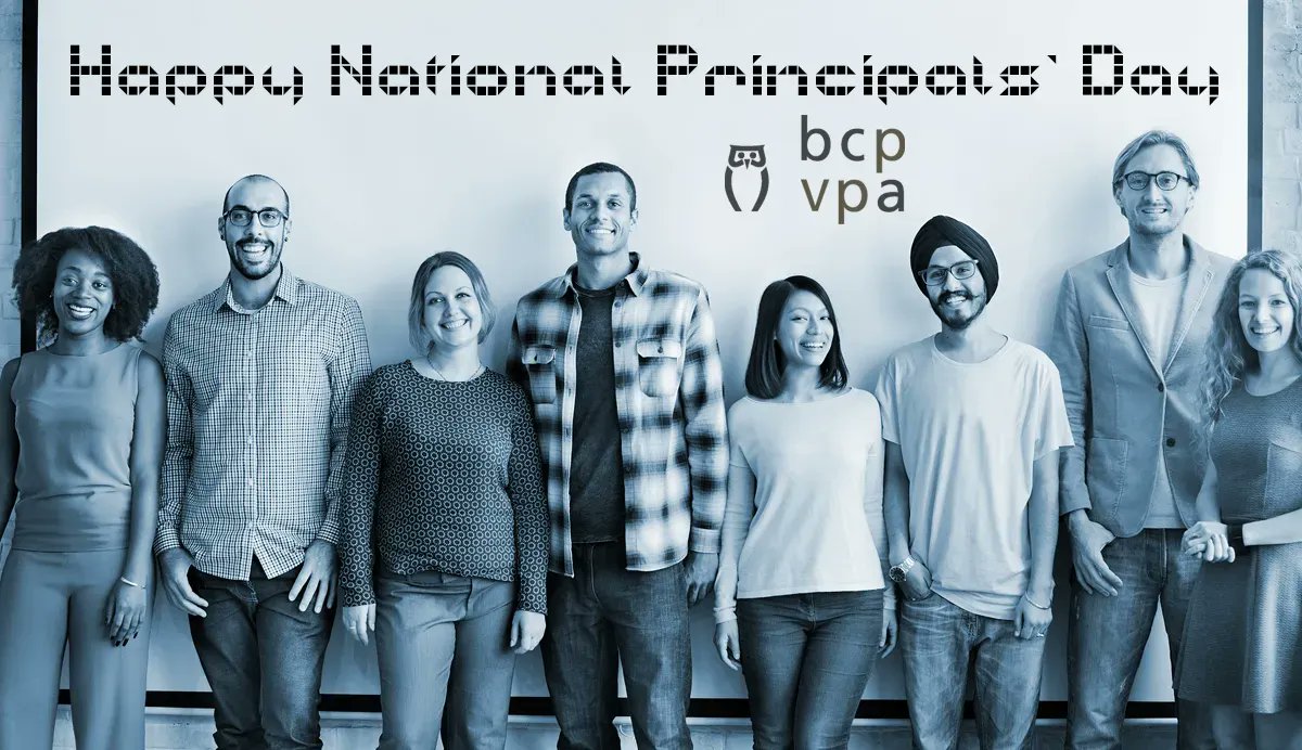 BCPVPA's tweet photo. Happy National Principals' Day to all of our @bcpvpa members, and all of the school leaders who support their learning communities every day across Canada. #NationalPVPDay #bced @JM_Whiteside https://t.co/mtMuuo8zCs