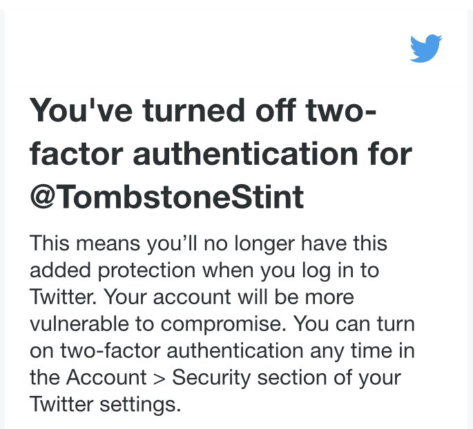Once again, @TwitterSupport, I did not turn off two-factor authentication, but somehow hackers did without me getting notified in any way.