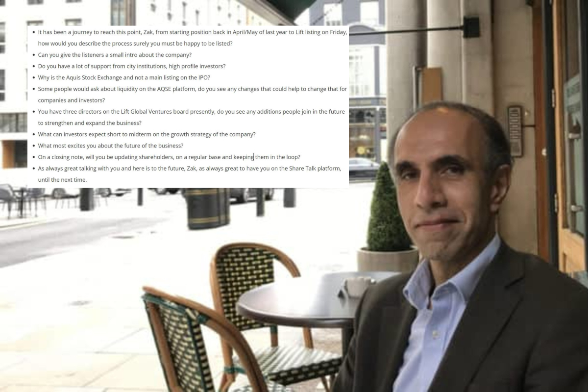 Share_Talk's tweet image. @ZaksTradersCafe talks about @LiftPlc in the wake of Friday’s successful stock market listing and discusses the current opportunities in financial media and technology for an investment company such as #LFT in the space. share-talk.com/zak-mir-talks-…