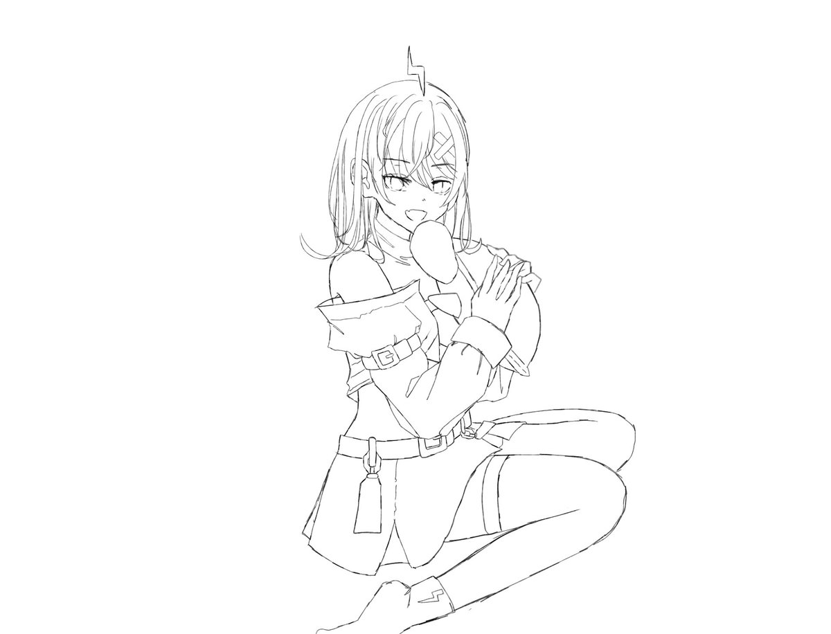Saquasaki's tweet photo. Let's sketch! 😙⚡⚡
 #ぴぴぴライブ https://t.co/muWC65DUWB