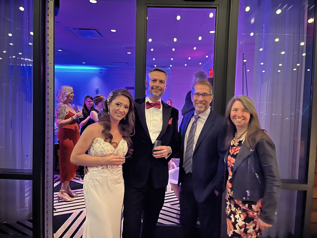 ToPPerScott's tweet photo. Wedding Bells on Tour in Milwaukee. Amazing Exec Tony and his beautiful wife Gab hosted great evening on rooftop of Journeyman Hotel.  Topperstix delivered hot and on time, and were promptly disappeared by young and old alike.  Love to you Tony and Gab!  On to Green Bay! https://t.co/TOFjAZytJX