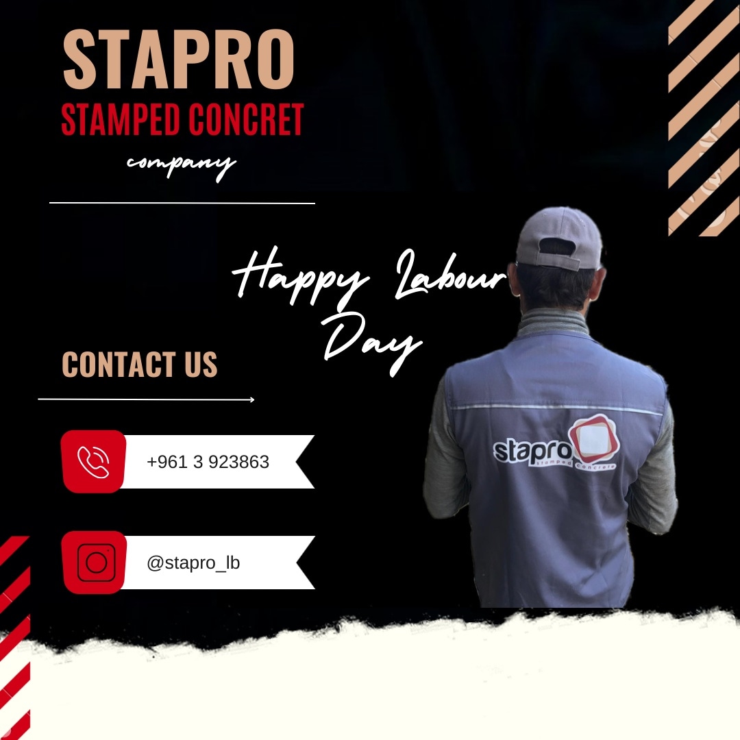 stapro_lb's tweet photo. STAPRO Stamped Concrete 
Happy Labour Day

For more information contact us:
70 838788 / 03 923863
#stamped #Concrete #decoration  #maintenance #stamped_Concrete #construction #supply #stapro #Lebanon #engineer #decorativeconcrete #company  #concretedesign #laborday #HappyLaborDay https://t.co/RAJC1Nwxim